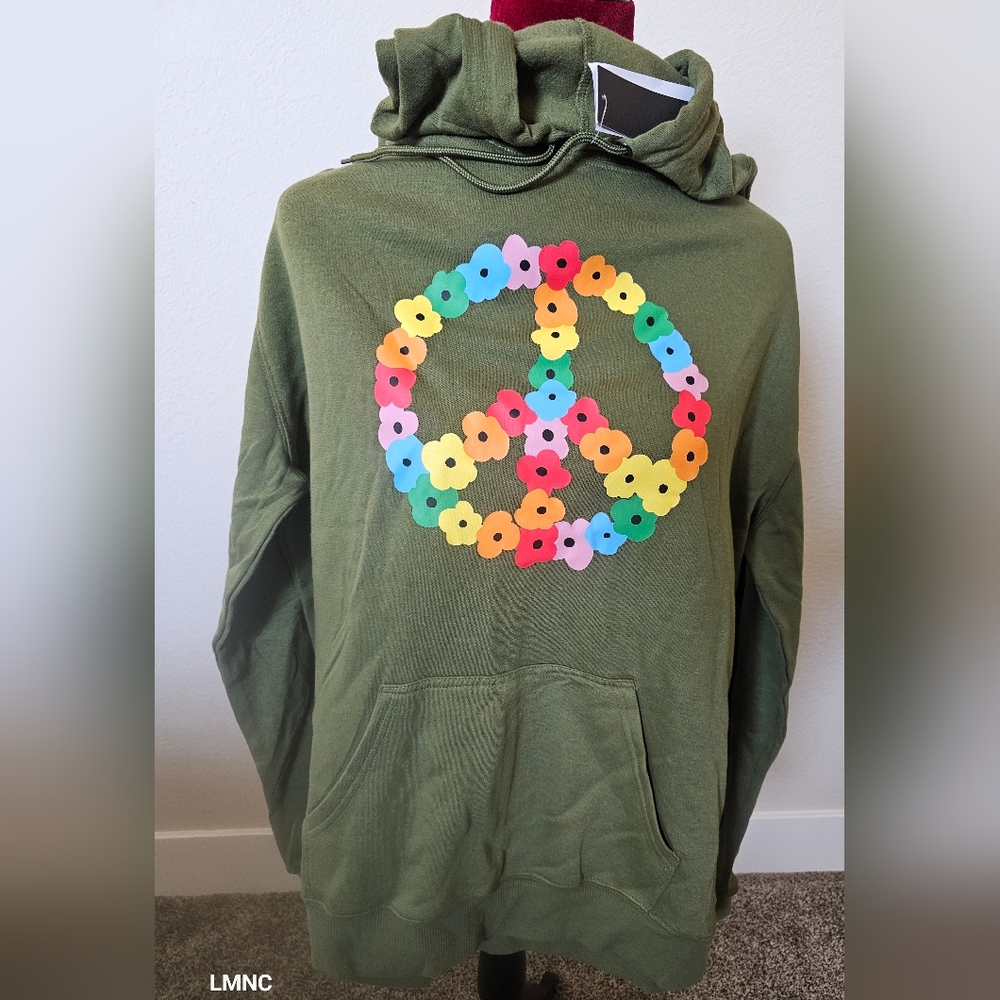 Poppy Peace Sign Hoodie